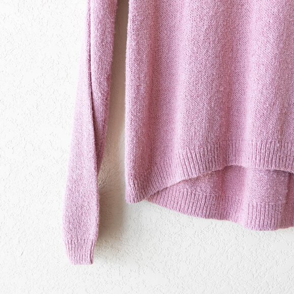 Express Sz Medium Dusty Pink Open Knit Back Sweater Long Sleeve Pullover - Picture 5 of 8